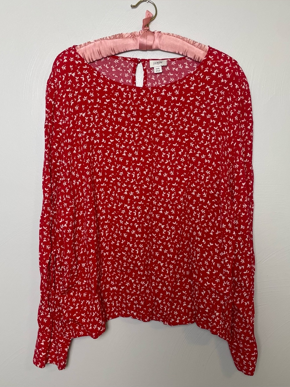 J. Crew Women’s Red long sleeve blouse size XXL